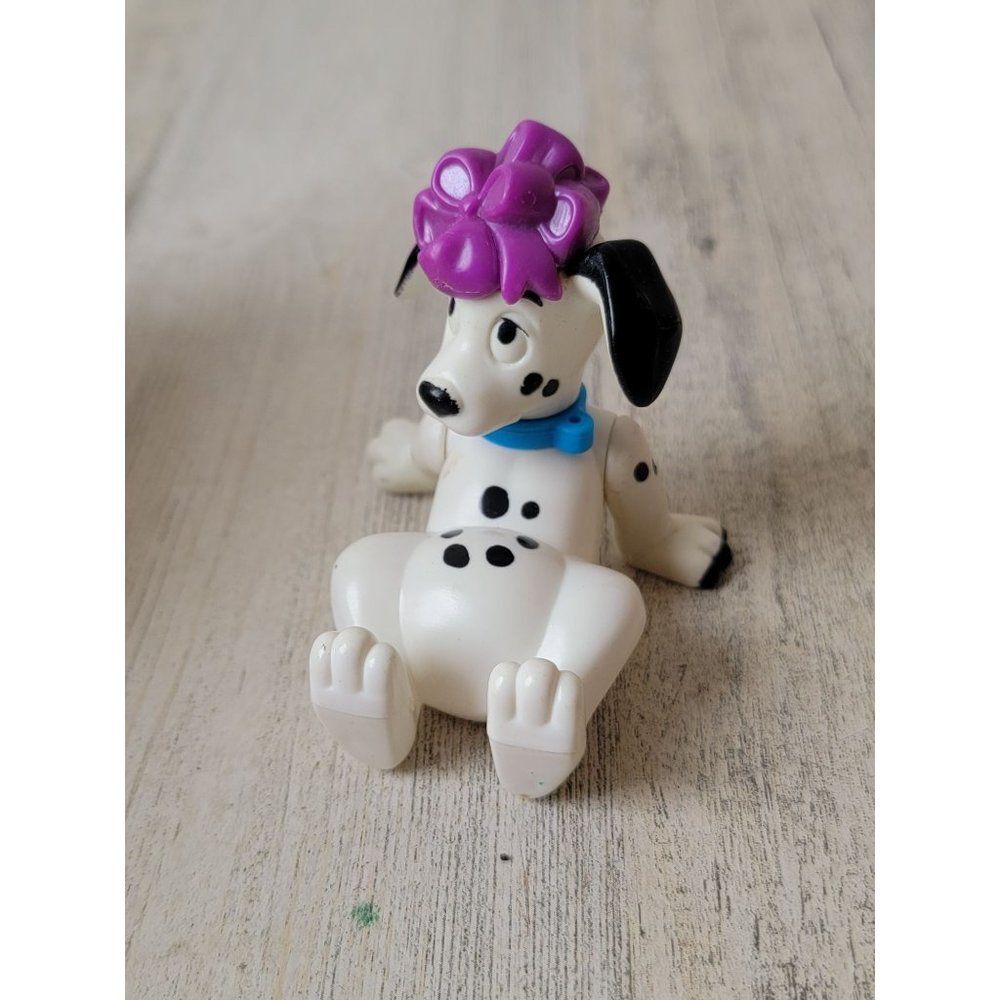 Dalmatian 101 Puppy Bowl gift wrapped present jointed toy figure